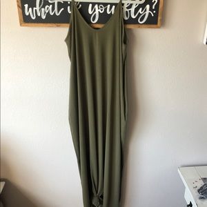 Olive green maxi dress